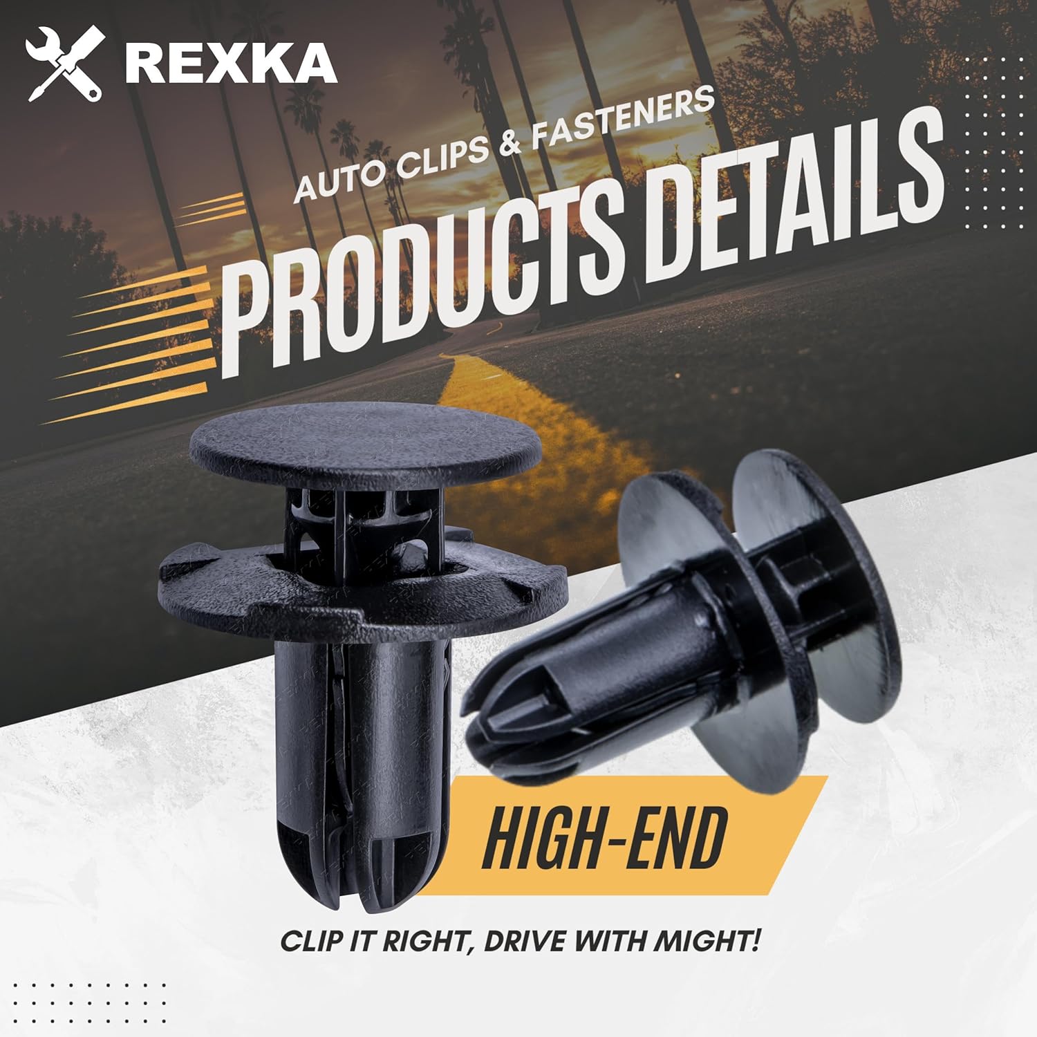 Rexka 20 piece Hyundai Kia fender liner clips — view 4