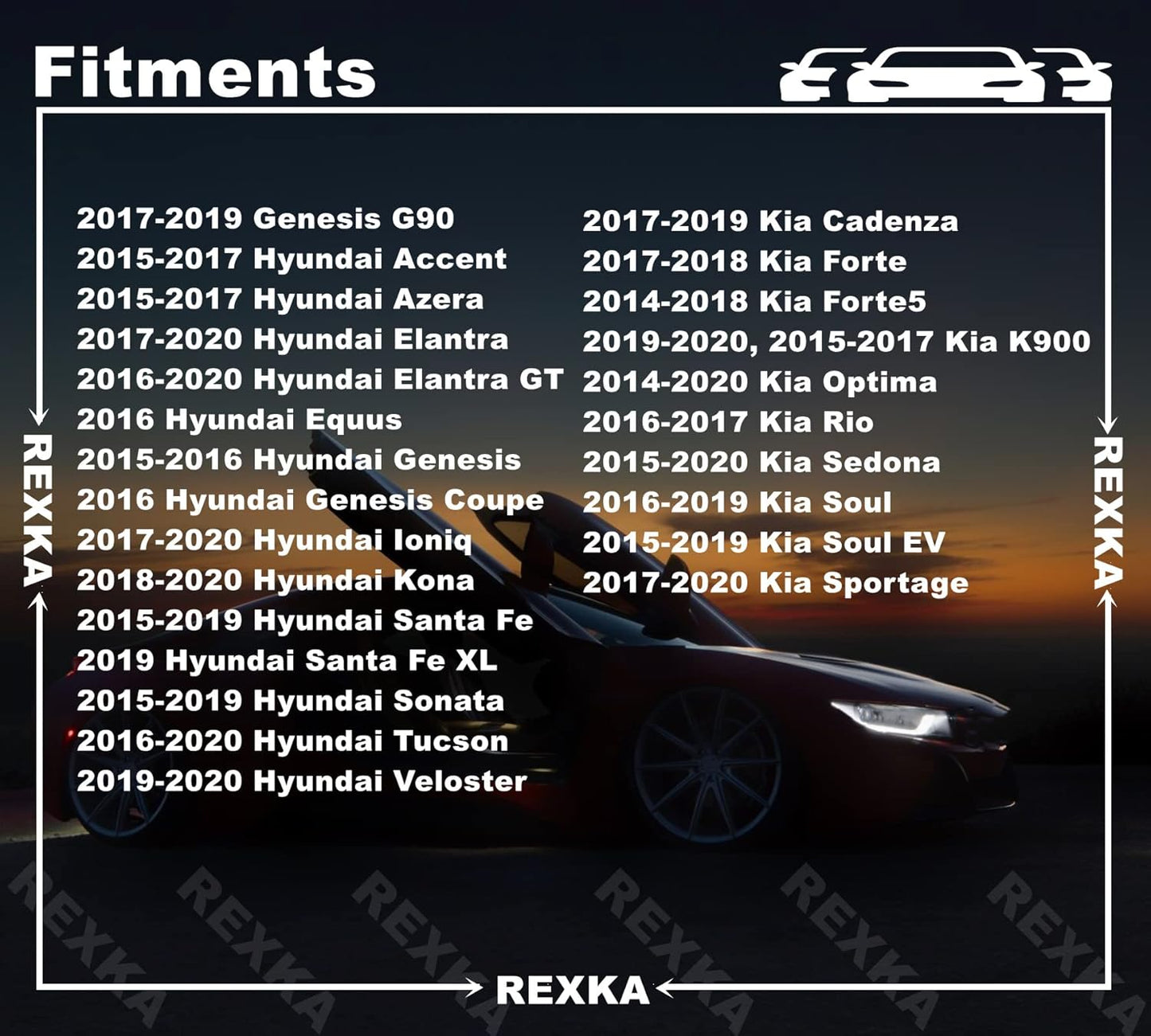 Rexka 20 piece Hyundai Kia fender liner clips — view 5