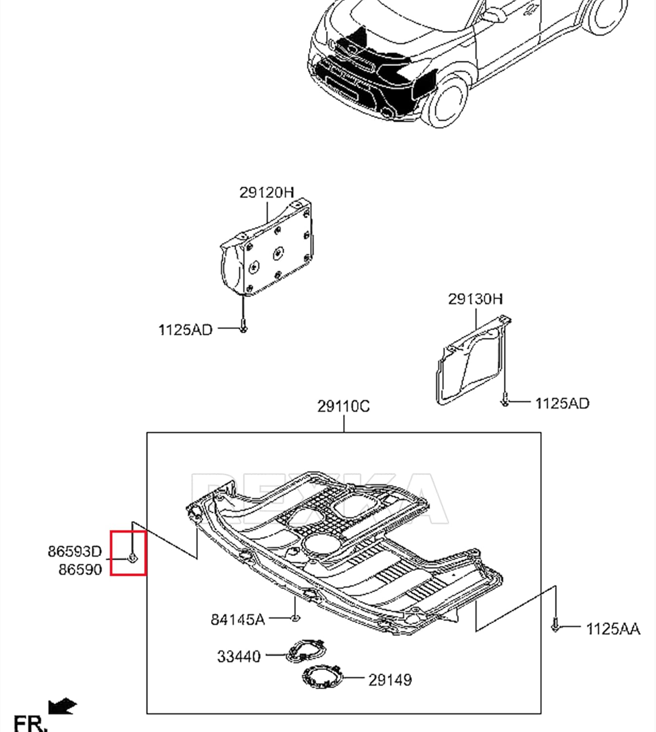 Rexka 20 piece Hyundai Kia fender liner clips — view 7