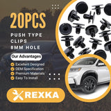 Rexka 20 piece Honda fender liner clips — view 3