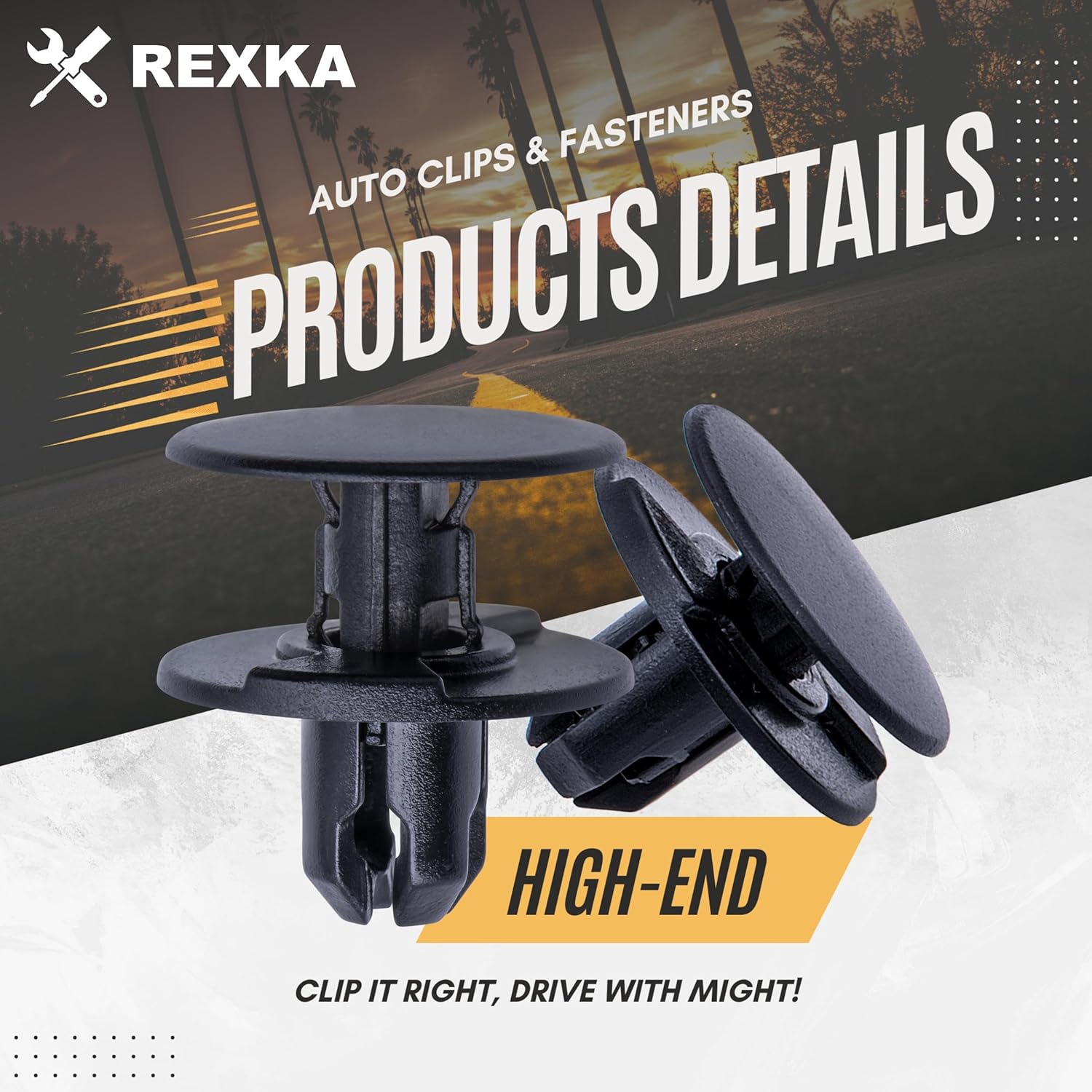Rexka 20 piece Honda fender liner clips — view 4