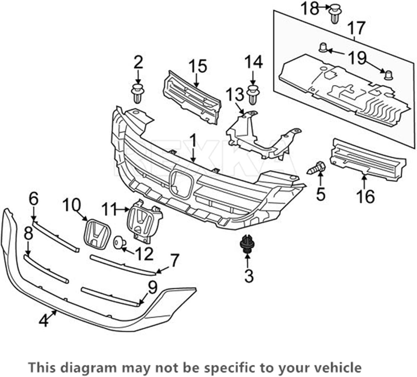 Rexka 20 piece Honda fender liner clips — view 7