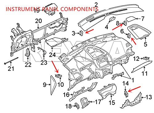 Rexka 20 piece Ford dash panel bezel clips — view 6