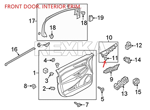 Rexka 20 piece Ford dash panel bezel clips — view 9