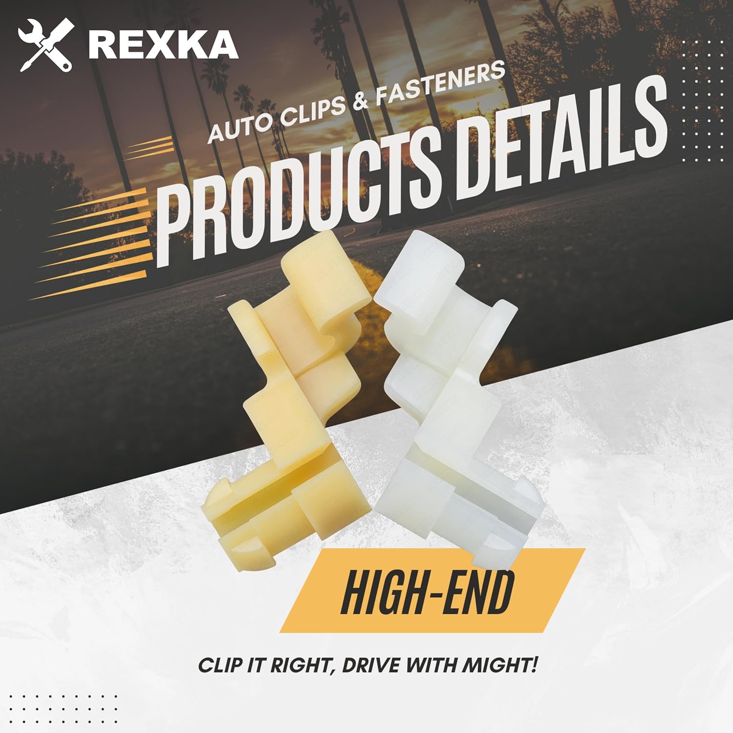 Rexka 5 set Toyota tailgate rod clips — view 4