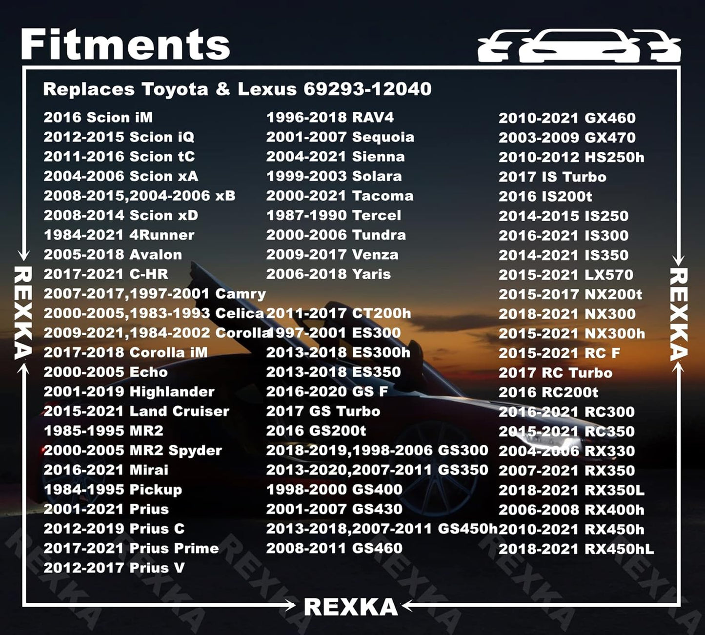 Rexka 5 set Toyota tailgate rod clips — view 6