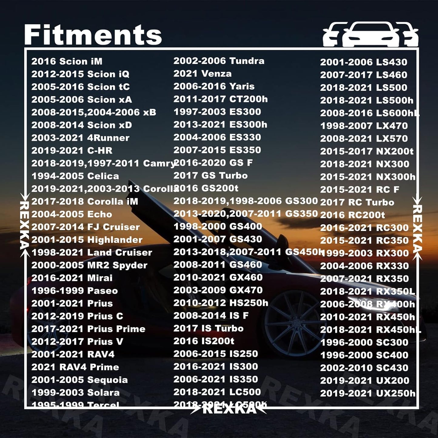 Rexka 20 piece Toyota bumper grille clips — view 4