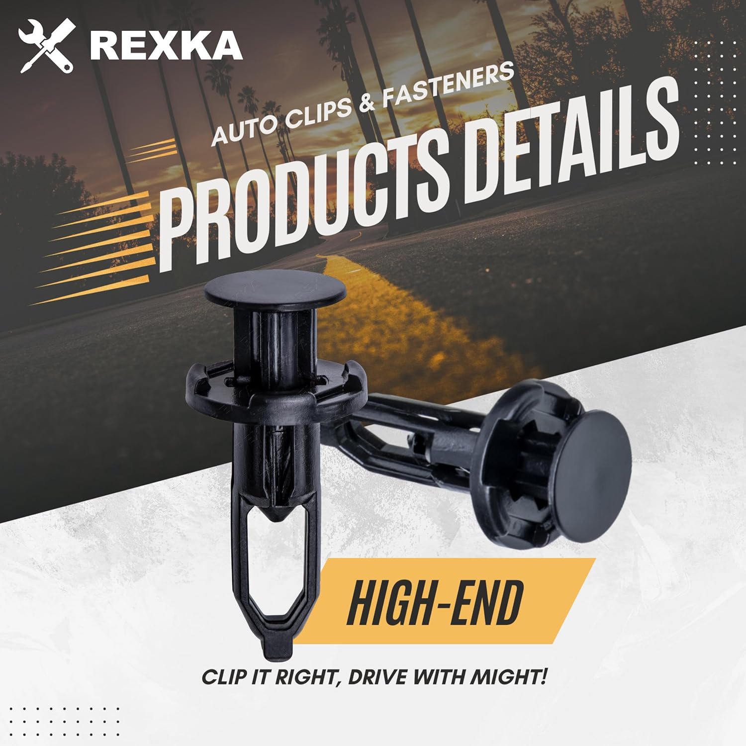 Rexka 20 piece Toyota bumper grille clips — view 5