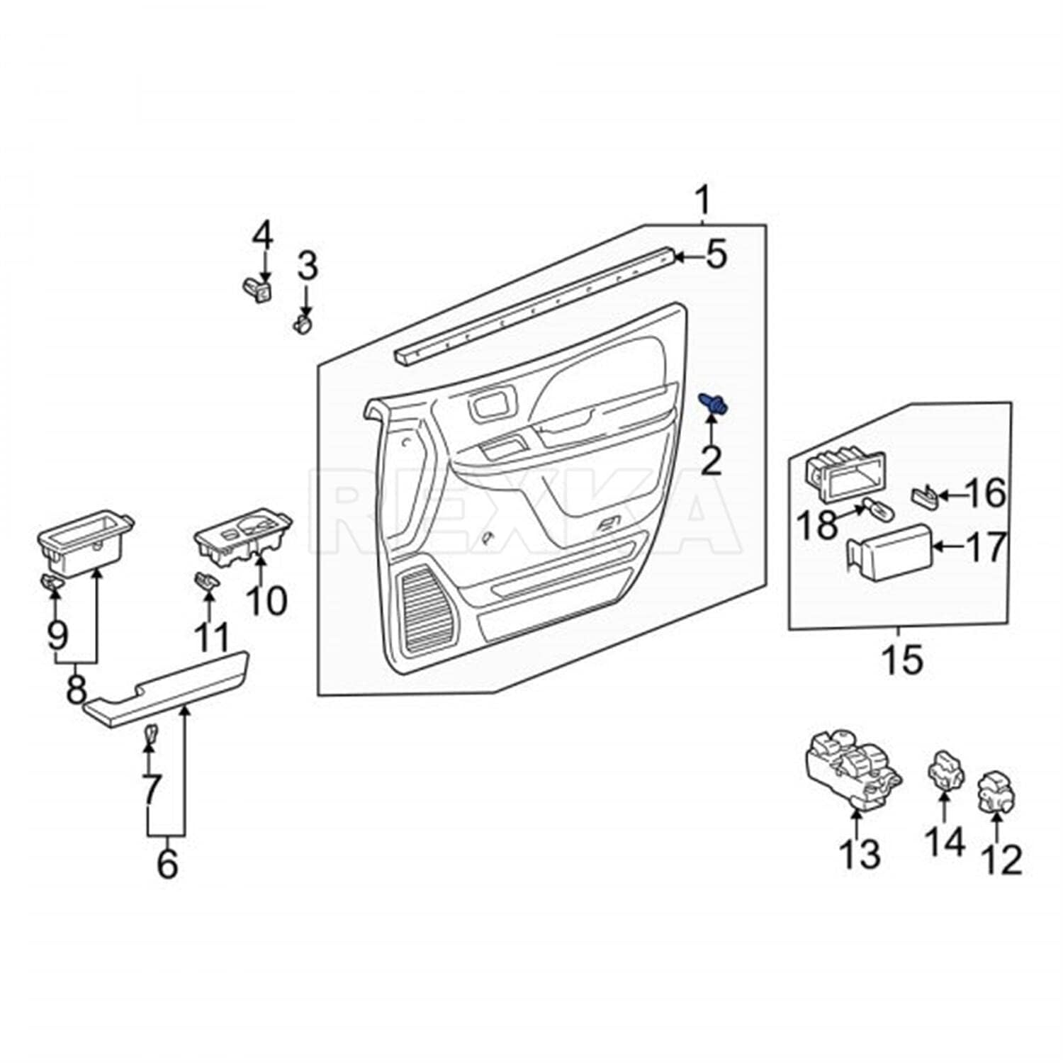 Rexka 30 piece Toyota door panel clips — view 6