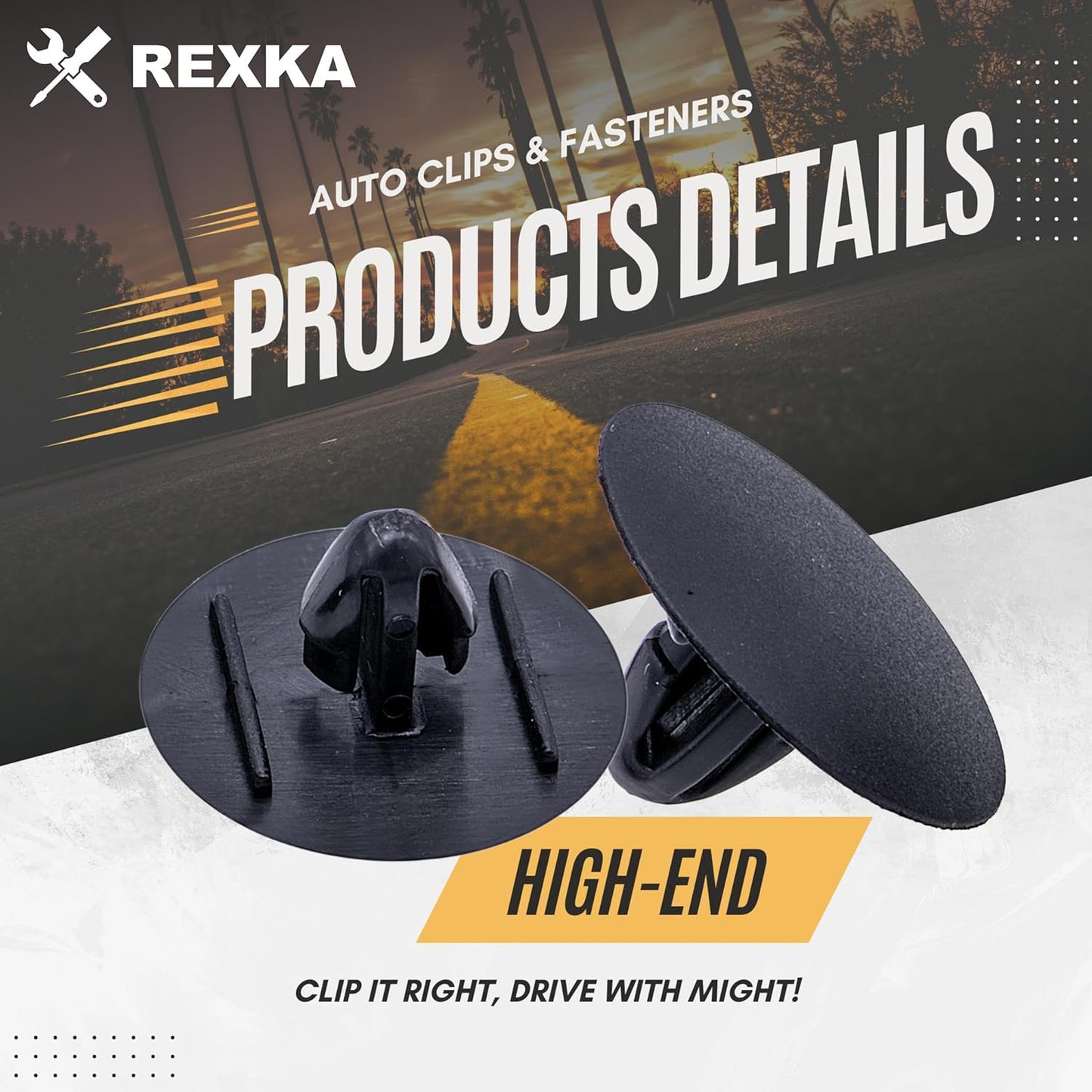 Rexka 10 piece Toyota hood insulation clips — view 5