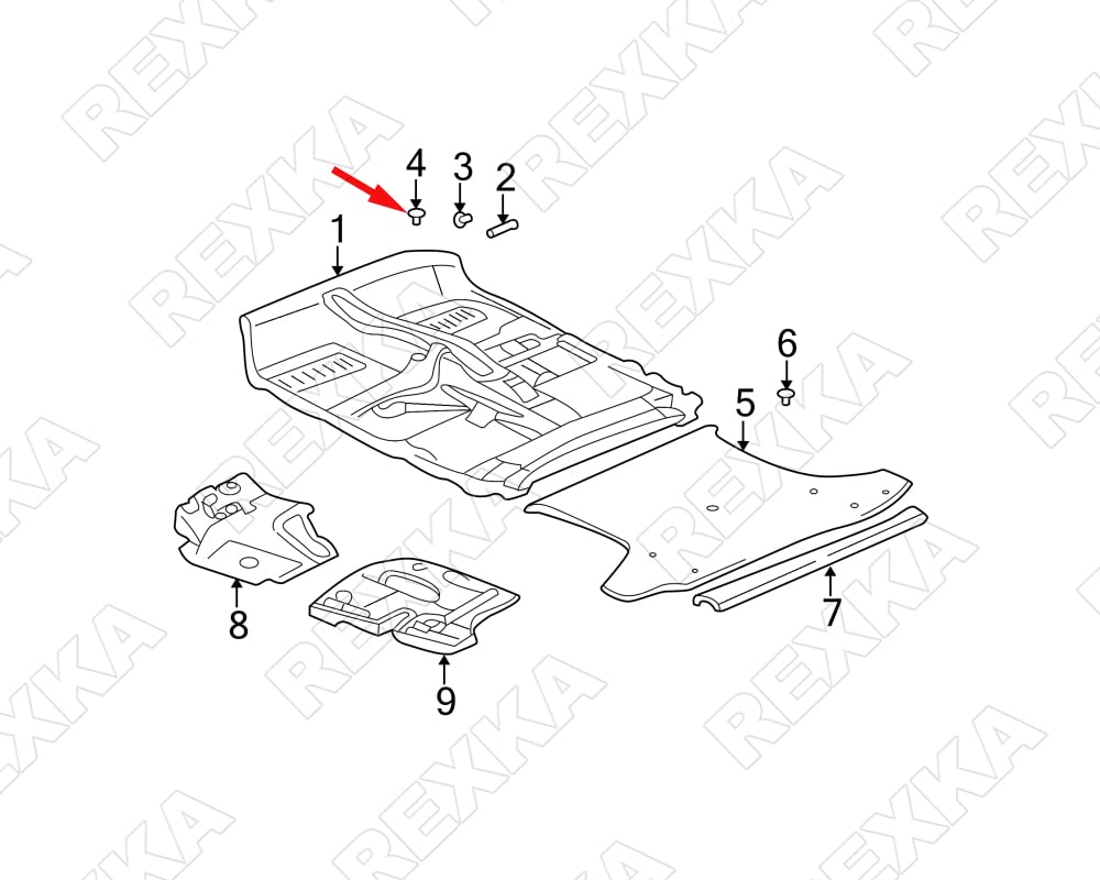 Rexka 10 piece Toyota hood insulation clips — view 6