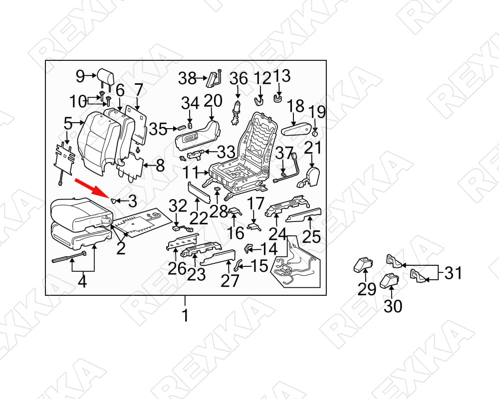 Rexka 10 piece Toyota hood insulation clips — view 7