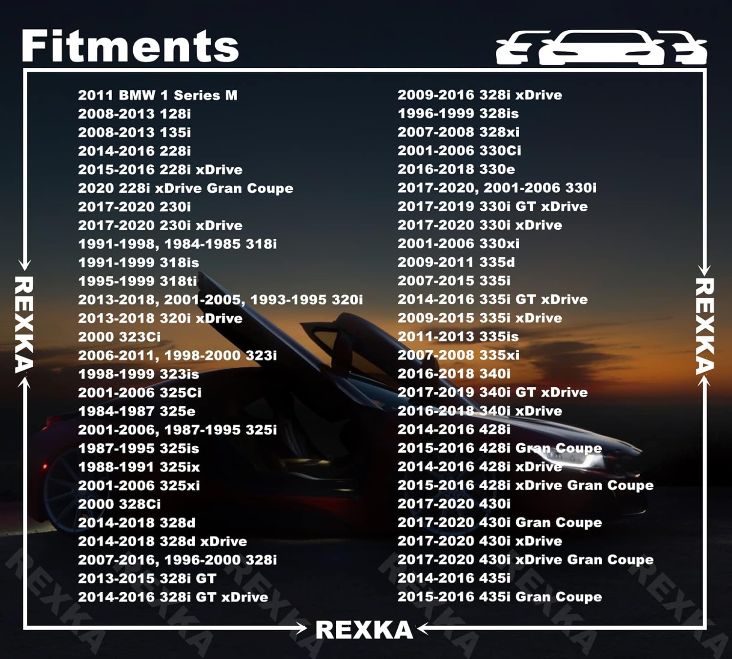 Rexka 2 set BMW seat belt buckle stops — view 3