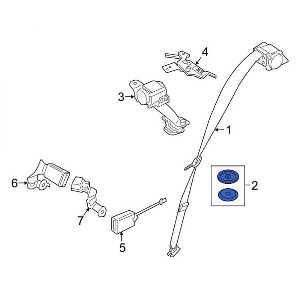 Rexka 2 set BMW seat belt buckle stops — view 6
