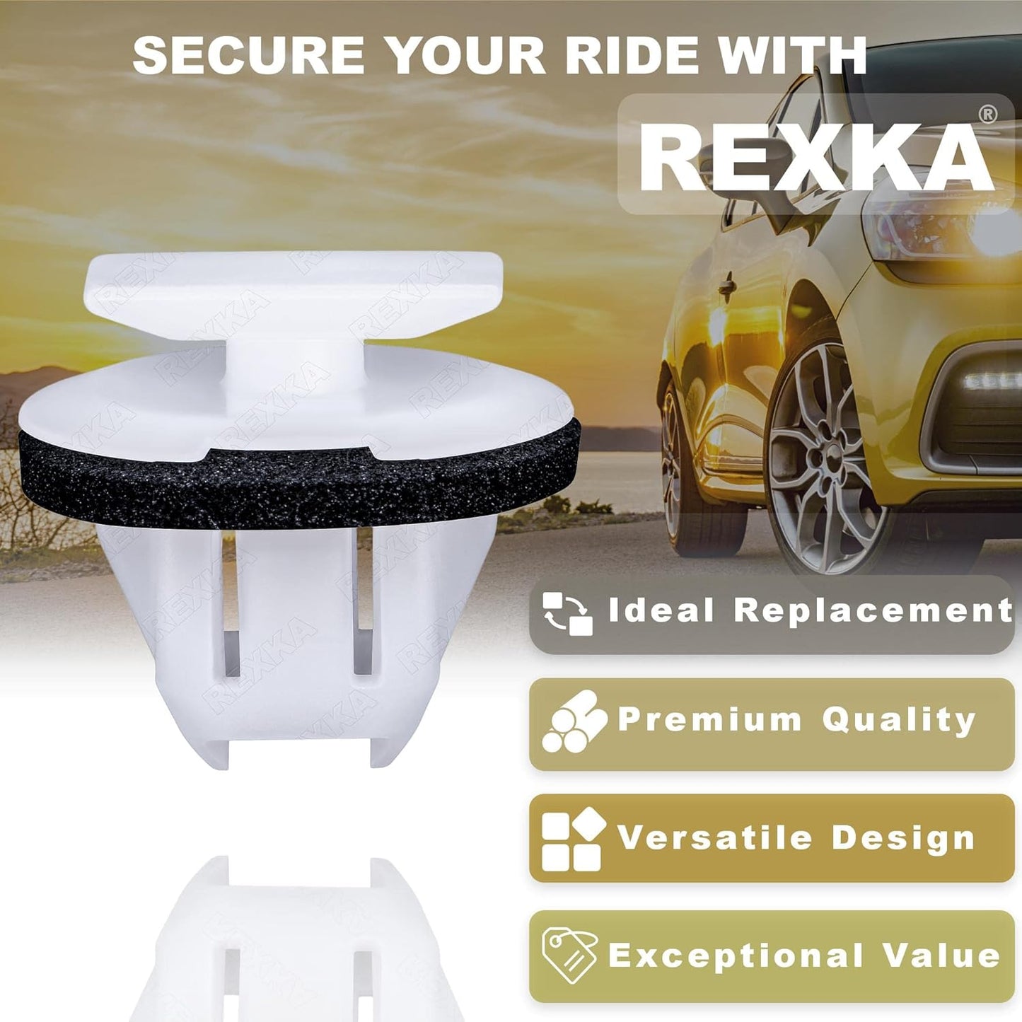 Rexka 10 piece Nissan fender flare clips — view 4