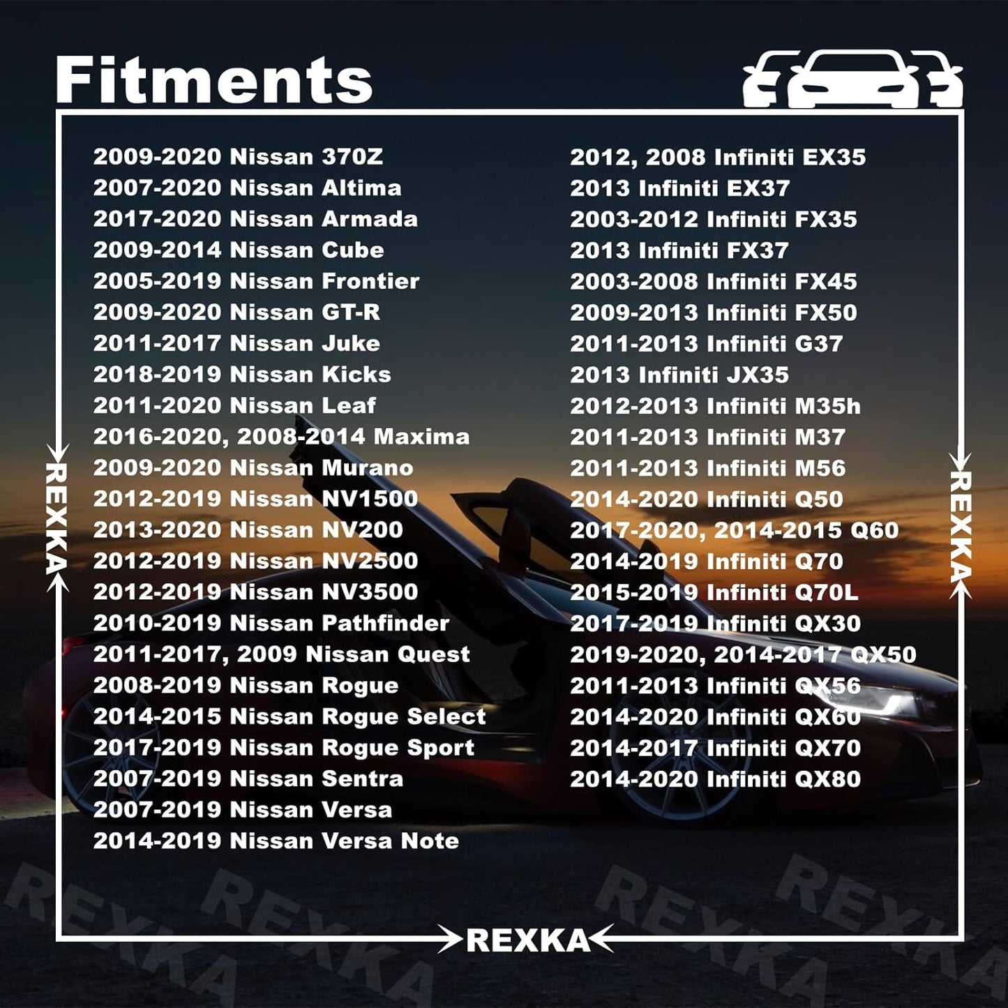 Rexka 20 piece Nissan fender grille clips — view 4