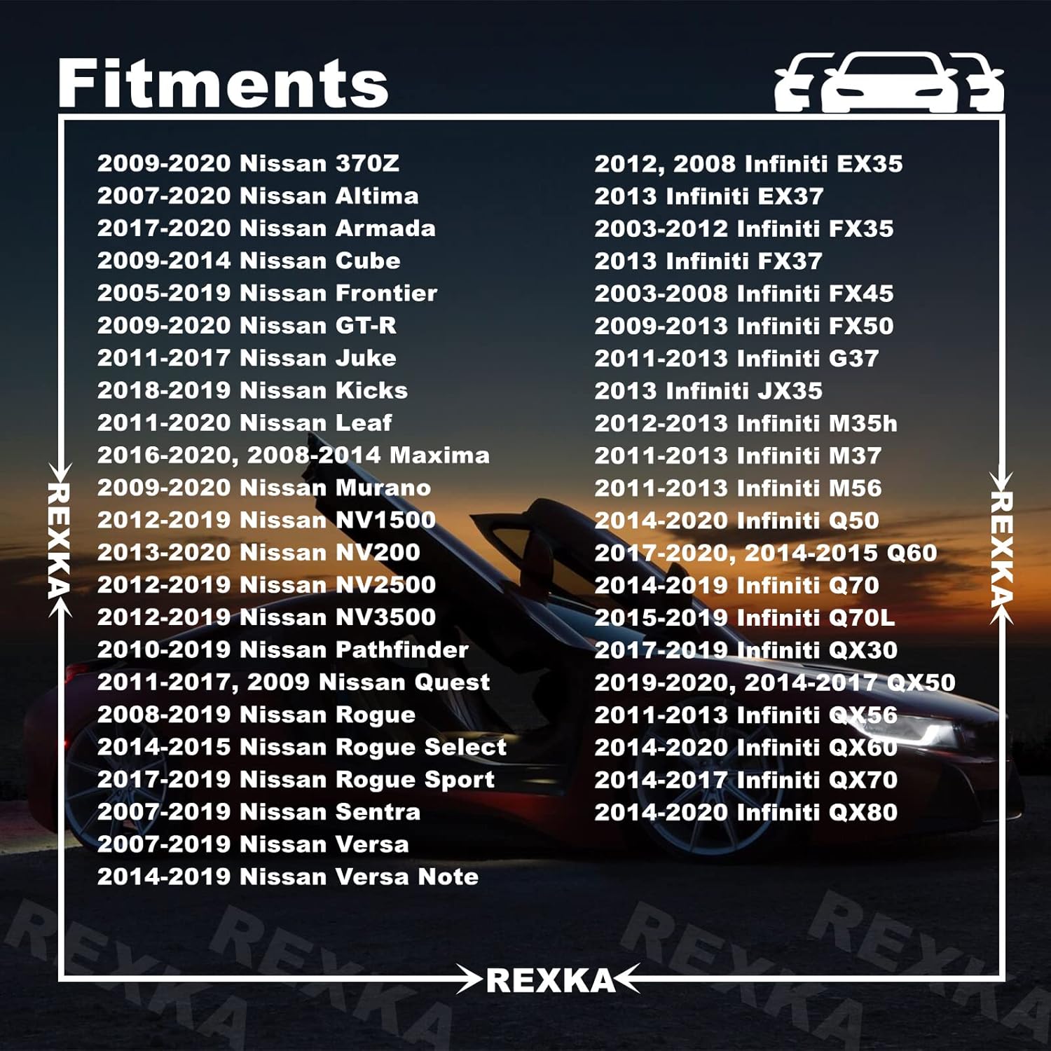 Rexka 20 piece Nissan fender grille clips — view 4
