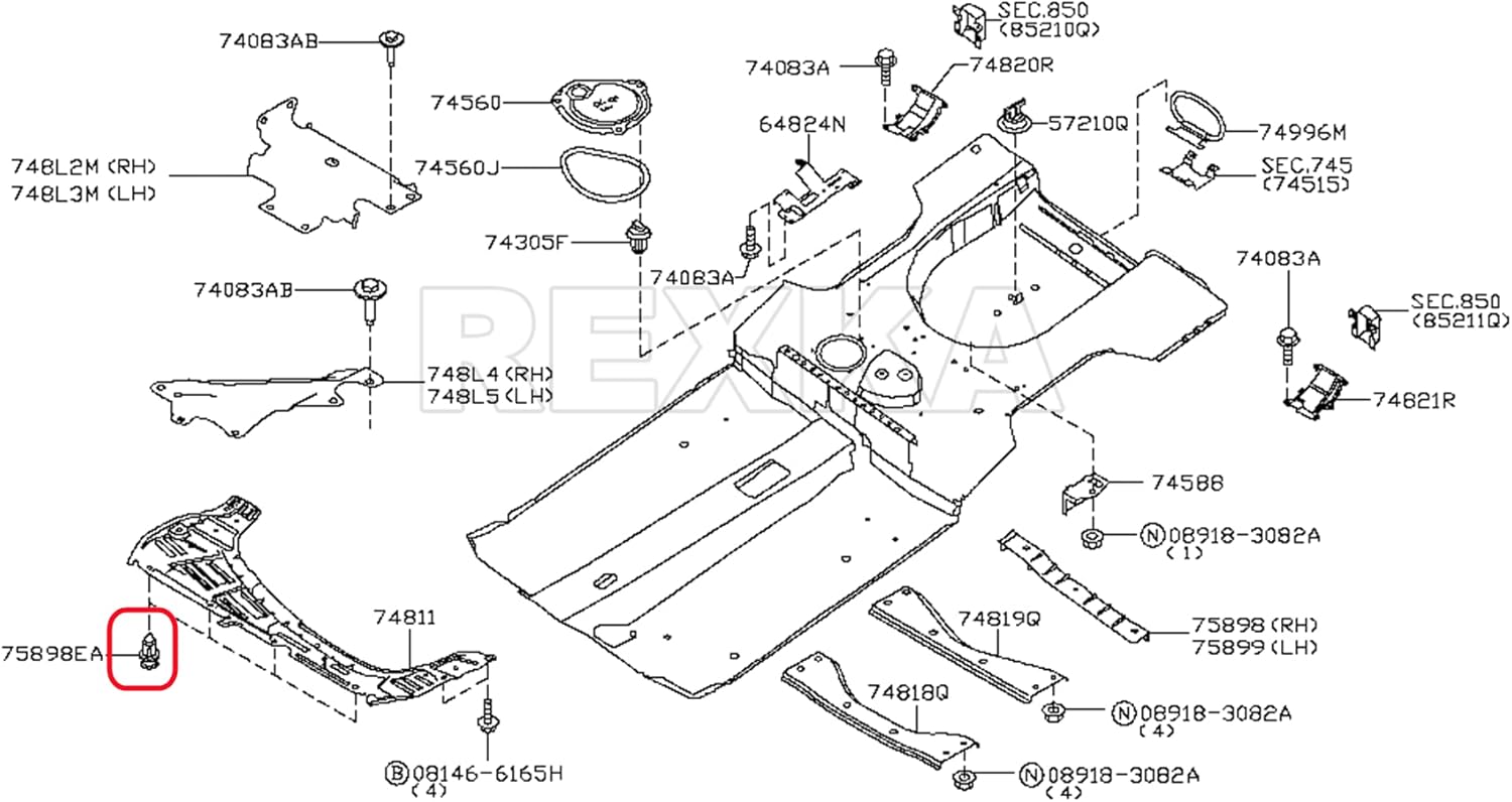 Rexka 20 piece Nissan fender grille clips — view 8