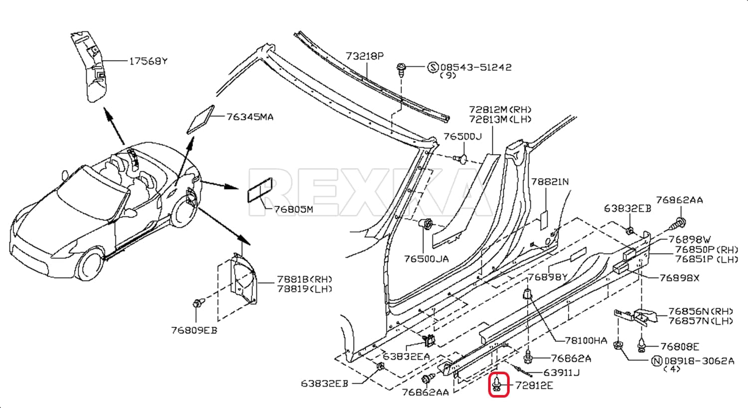 Rexka 20 piece Nissan fender grille clips — view 9
