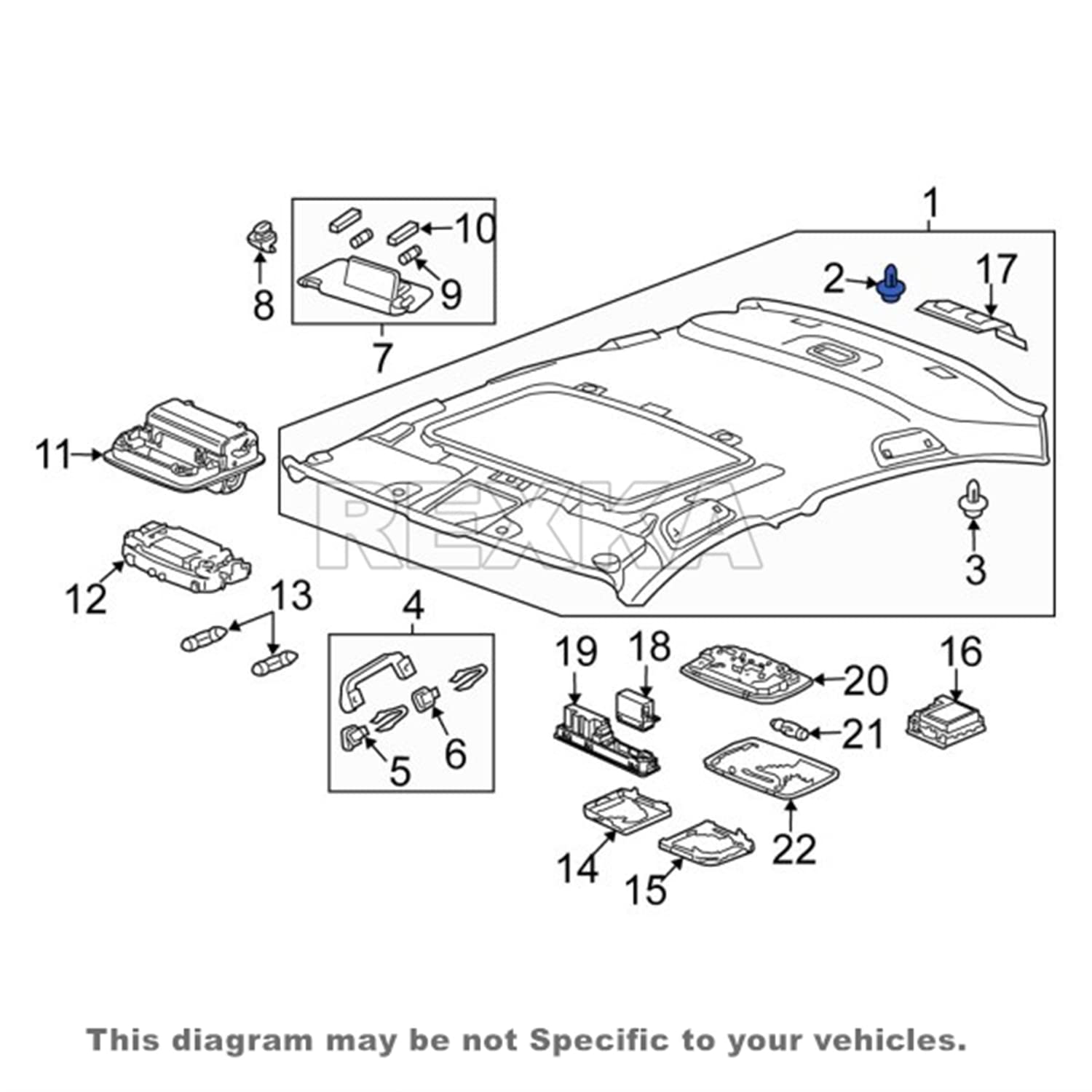 Rexka 15 piece Honda door panel clips — view 7