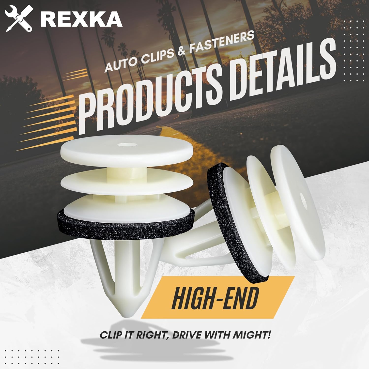 Rexka 20 piece GM Ford door trim clips — view 4