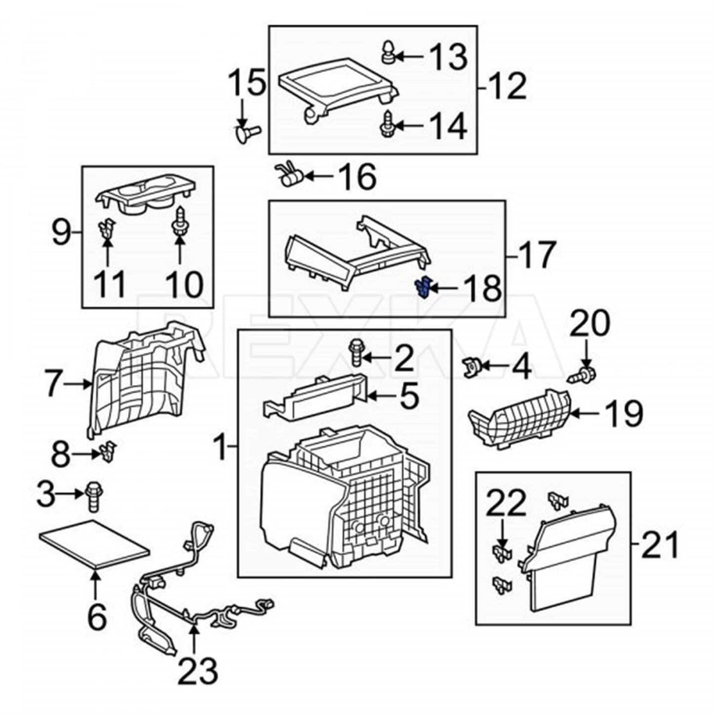 Rexka 10 piece Toyota switch bezel clips — view 5