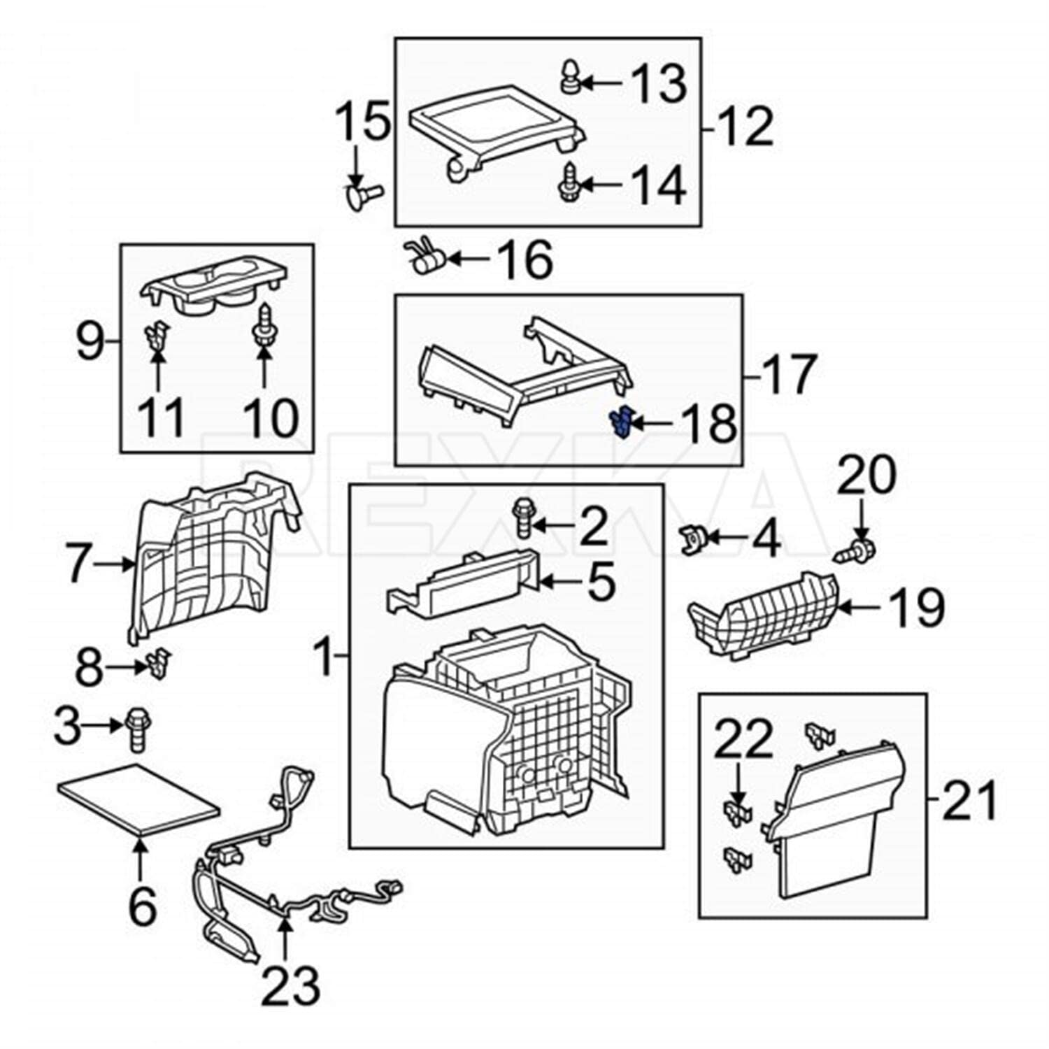 Rexka 10 piece Toyota switch bezel clips — view 5