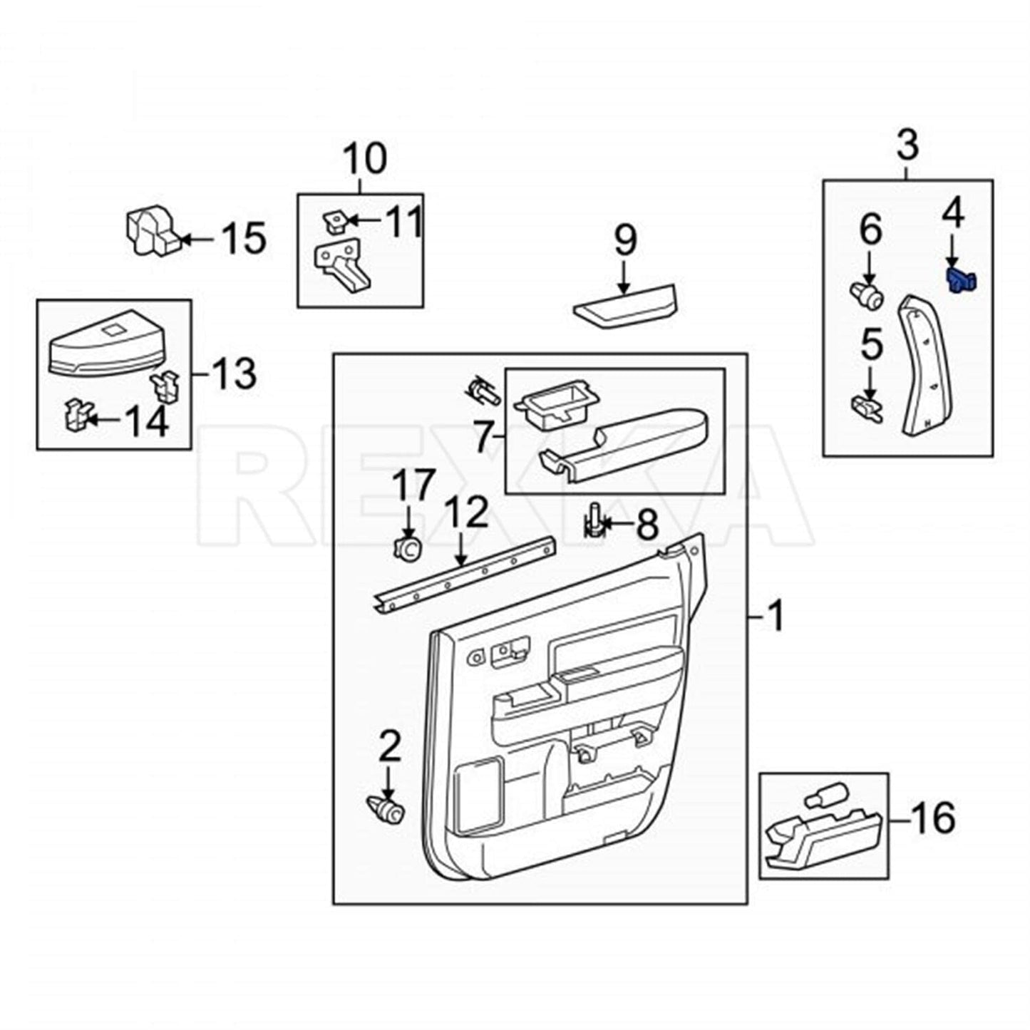 Rexka 10 piece Toyota switch bezel clips — view 6