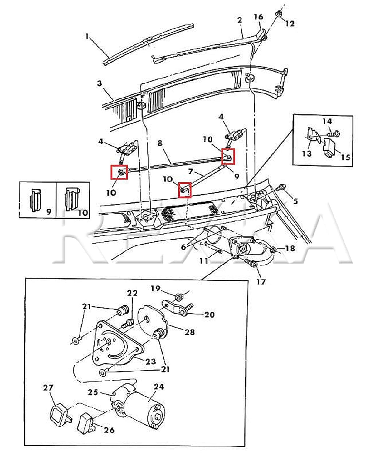 Rexka 10 piece Chrysler wiper linkage clips — view 7
