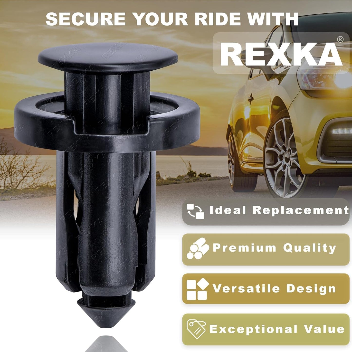 Rexka 20 piece Nissan Subaru splash shield clips — view 5