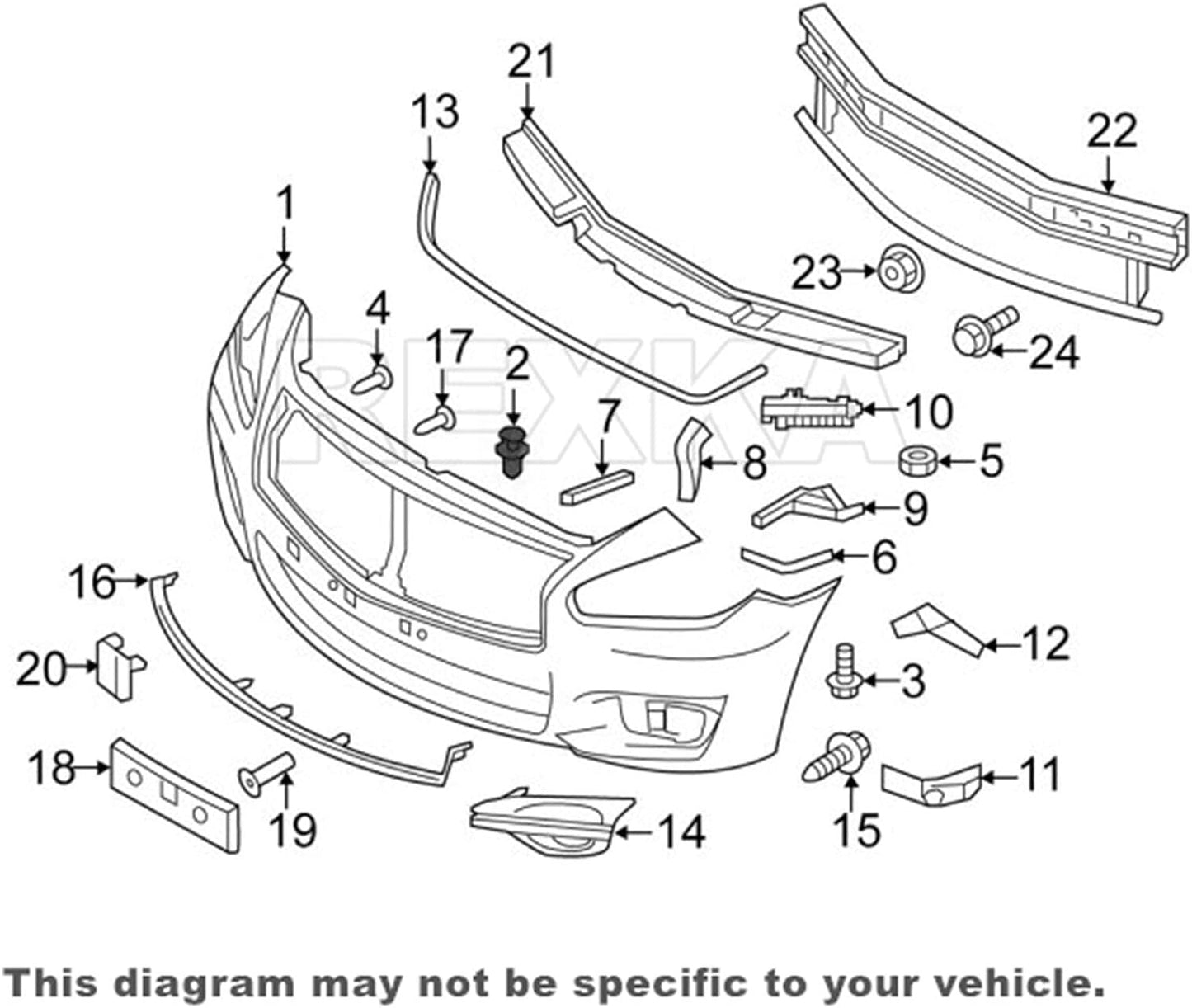 Rexka 20 piece Nissan Subaru splash shield clips — view 6