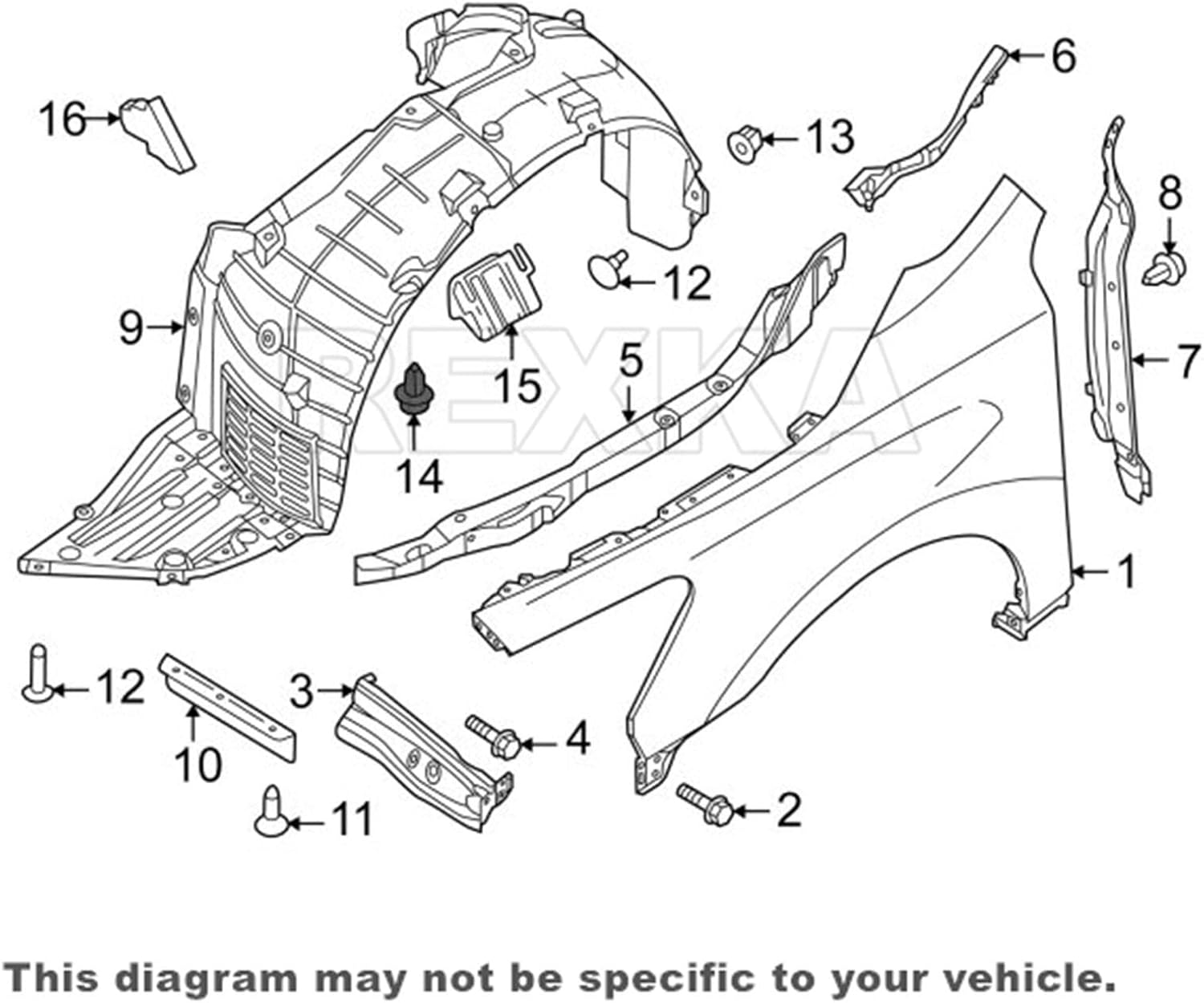 Rexka 20 piece Nissan Subaru splash shield clips — view 7