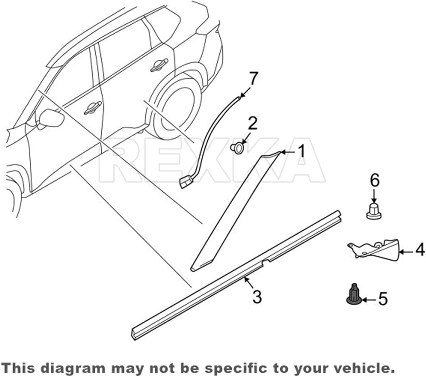 Rexka 20 piece Nissan Subaru splash shield clips — view 9
