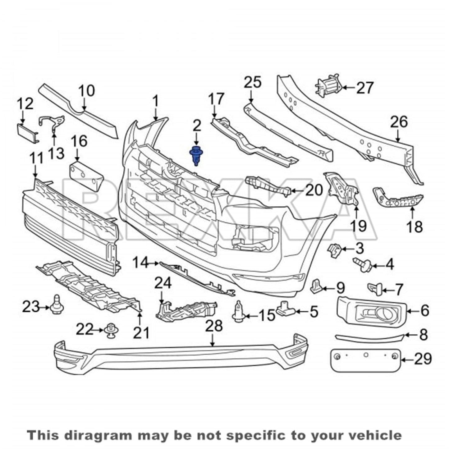 Rexka 10 piece Toyota fender liner clips — view 8