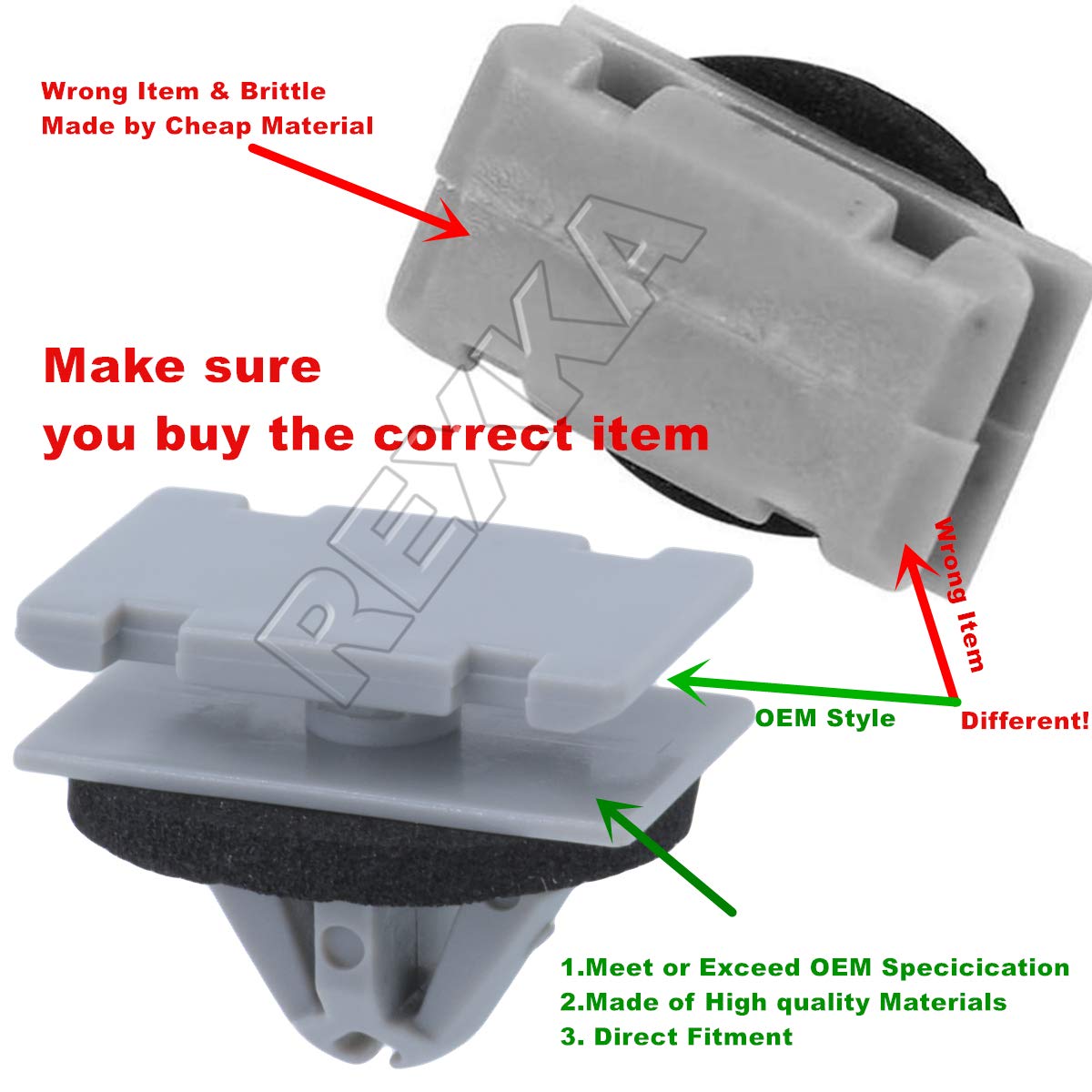 Rexka 20 piece Jeep rocker flare clips — view 8