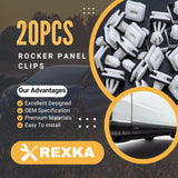 Rexka 20 piece Honda rocker moulding clips — view 3
