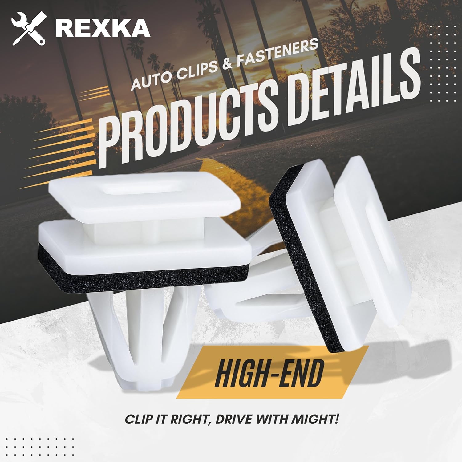 Rexka 20 piece Honda rocker moulding clips — view 4