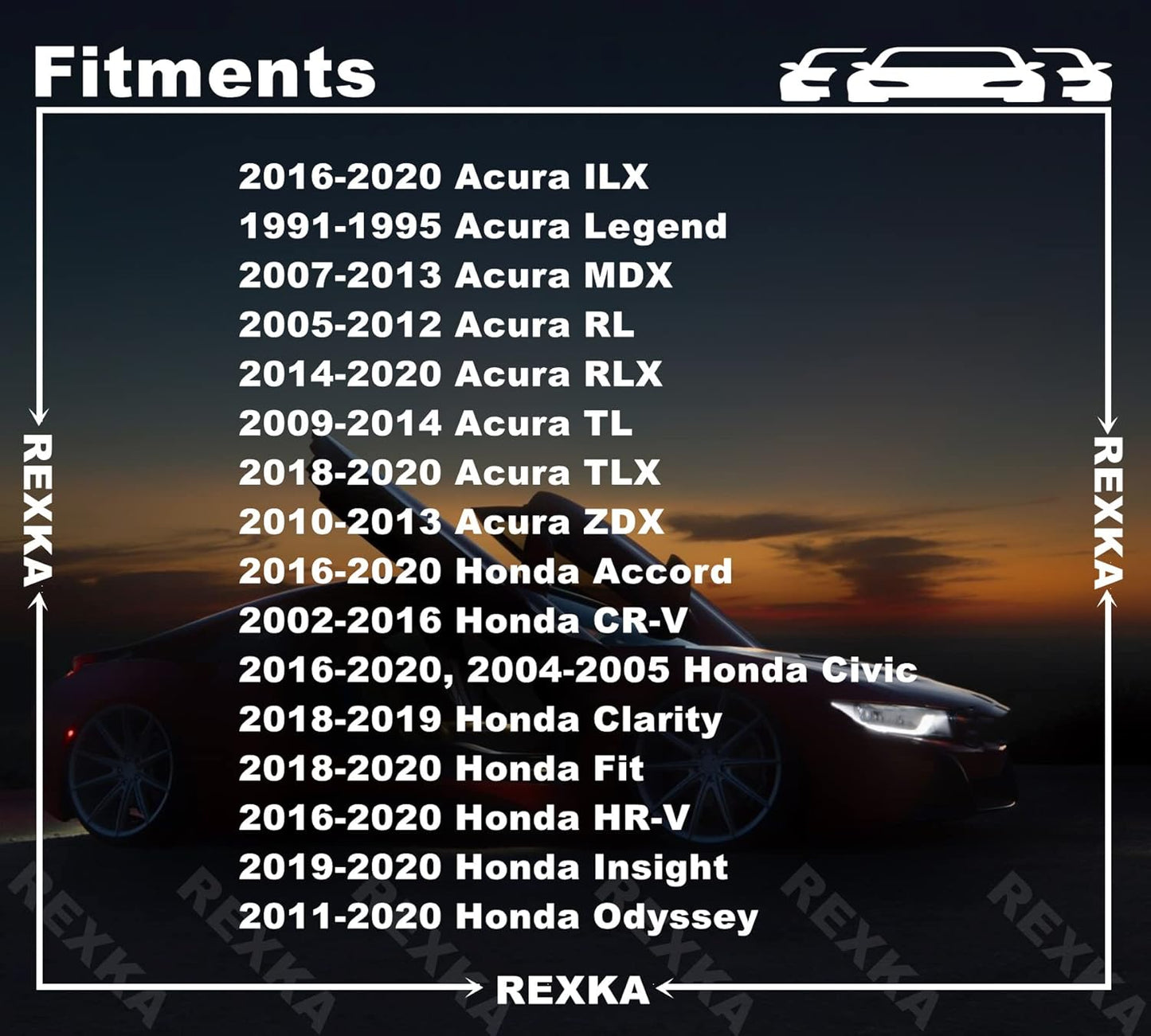 Rexka 20 piece Honda rocker moulding clips — view 5