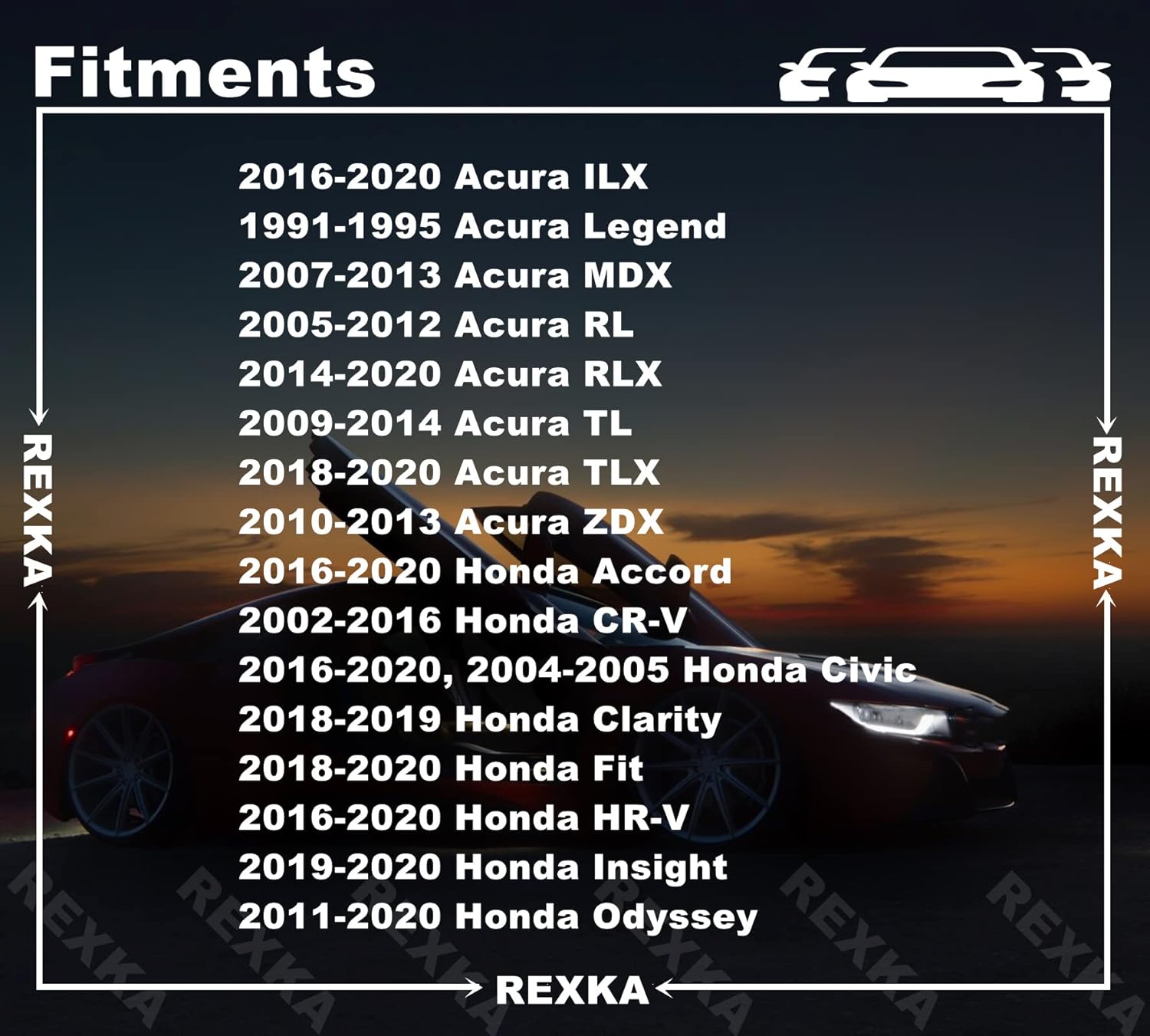 Rexka 20 piece Honda rocker moulding clips — view 5