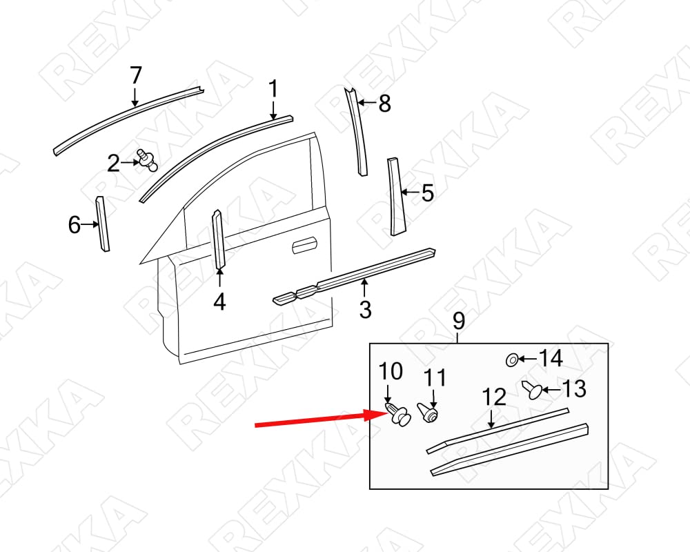 Rexka 15 piece Toyota door panel clips — view 8