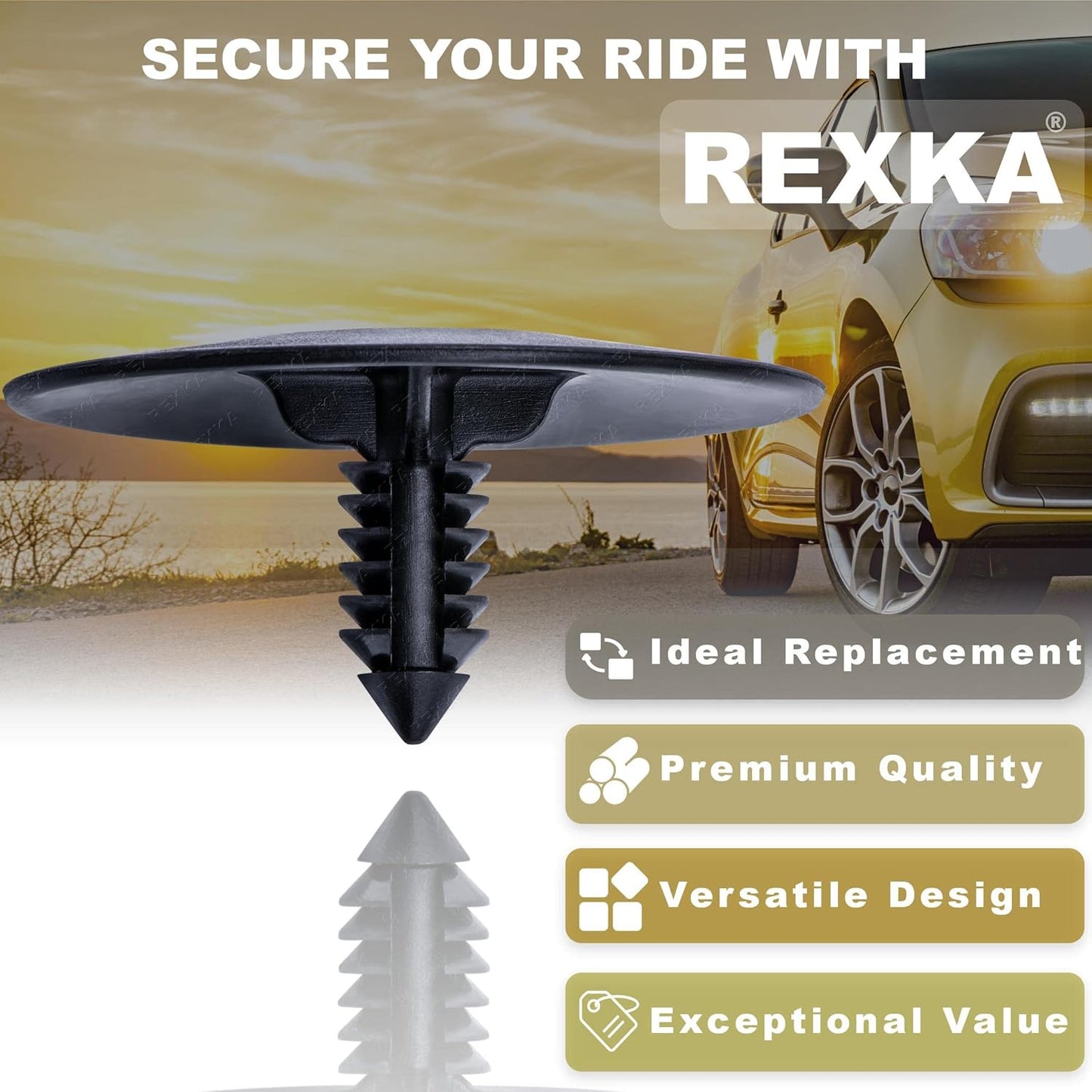 Rexka 15 piece GM hood insulation clips — view 4