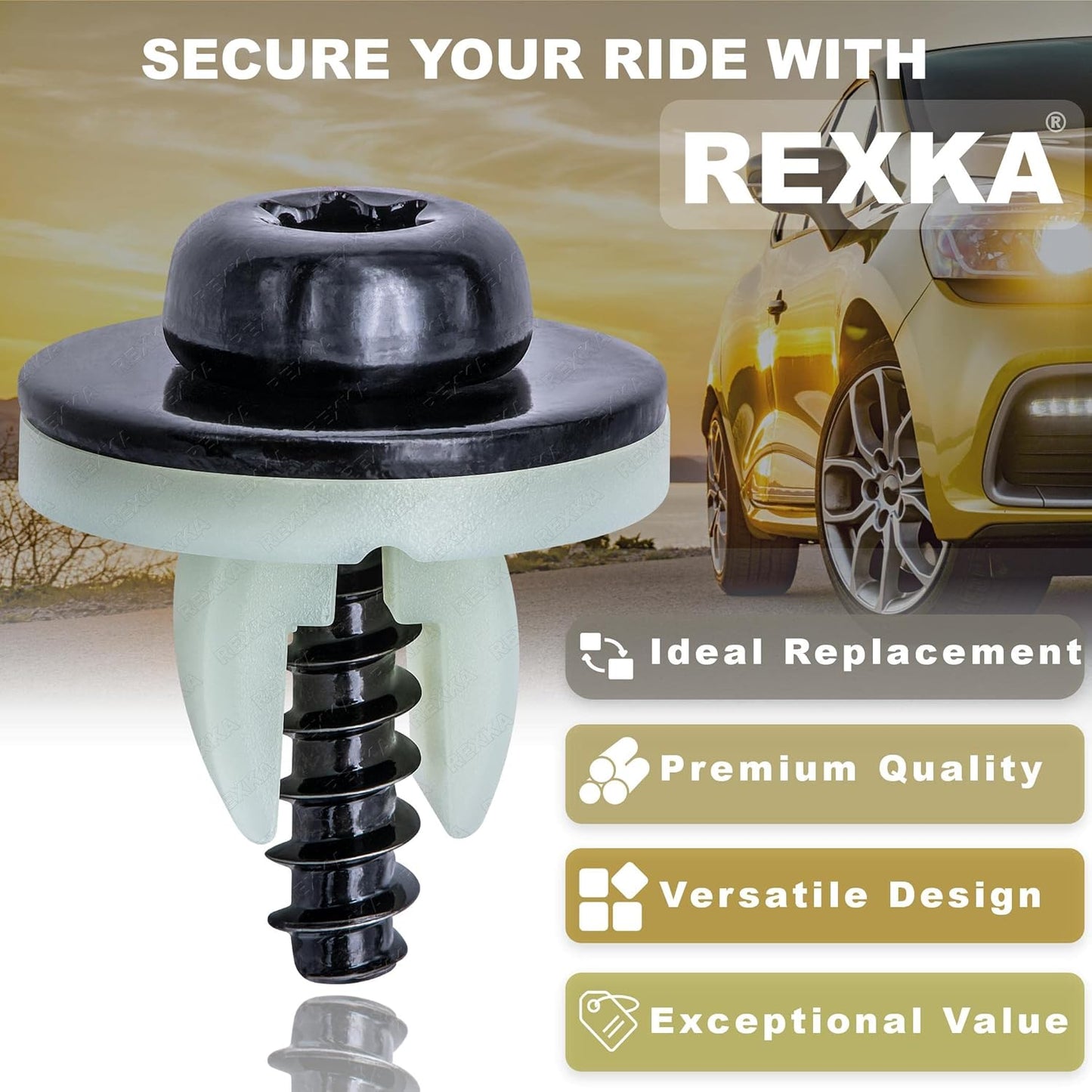 Rexka 10 set Ford splash shield screws — view 4