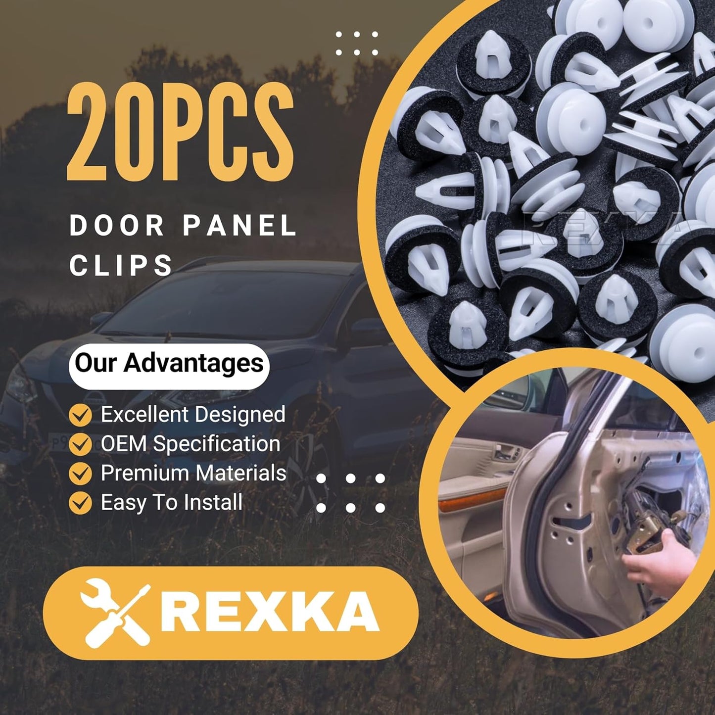 Rexka 20 piece BMW door trim clips — view 3