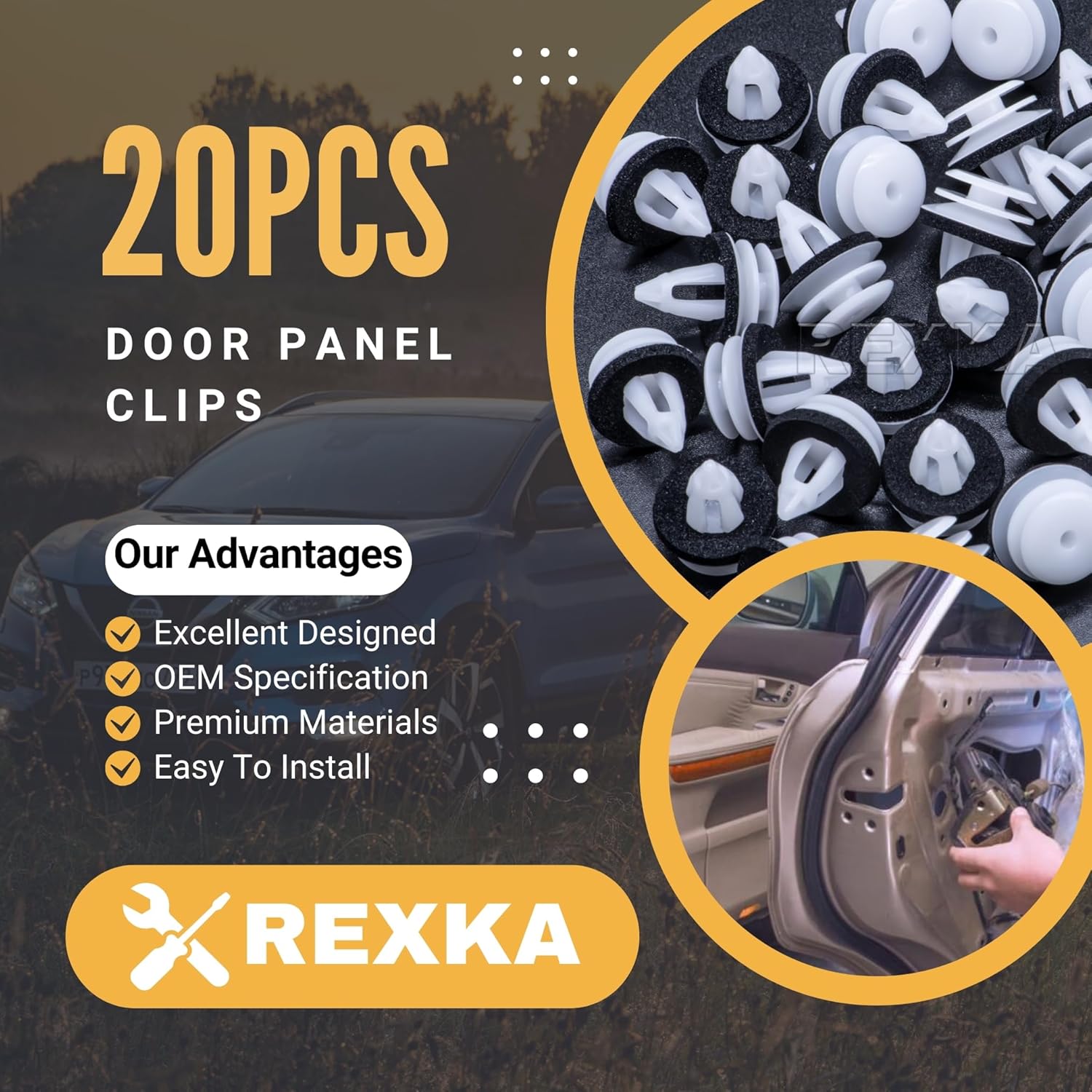 Rexka 20 piece BMW door trim clips — view 3