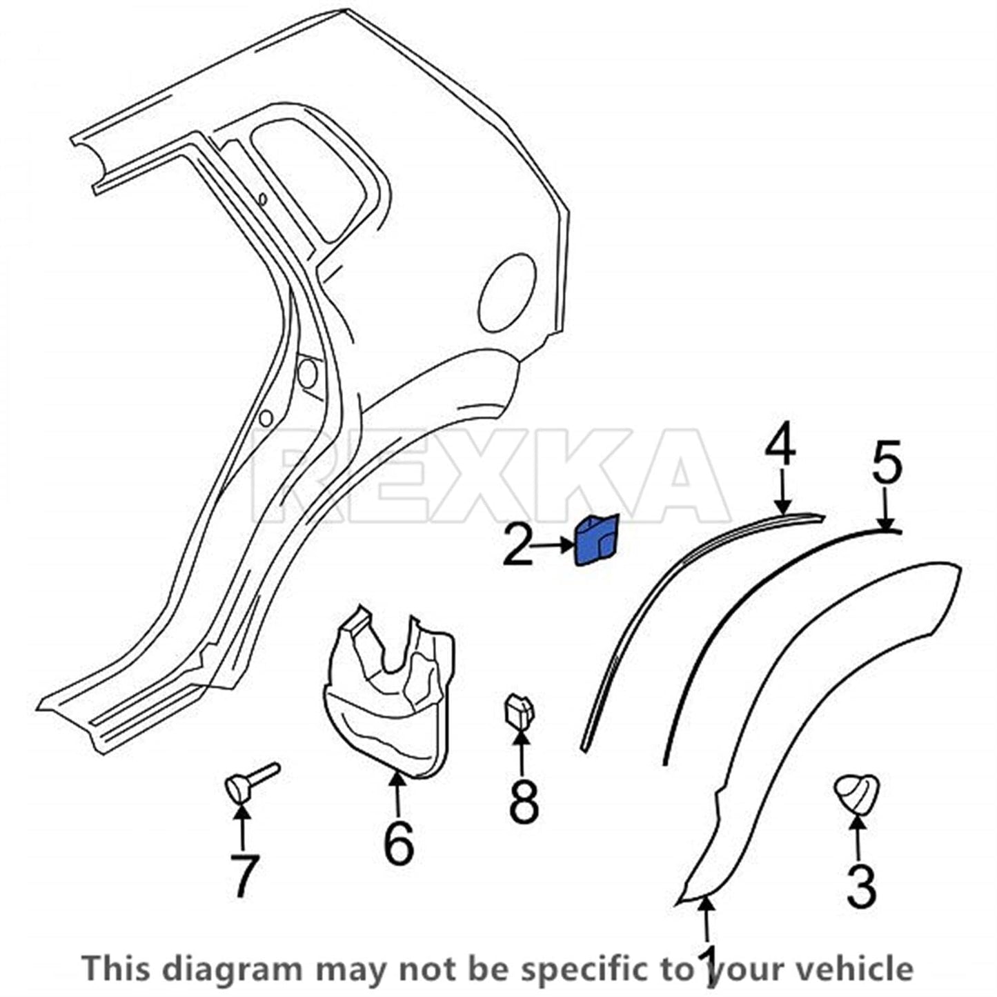 Rexka 10 piece Hyundai Kia rocker clips — view 7