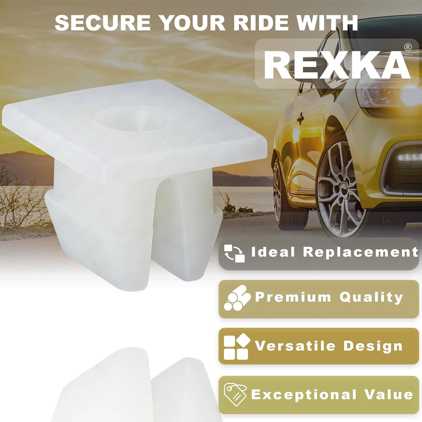 Rexka 20 piece Toyota splash shield grommets — view 5