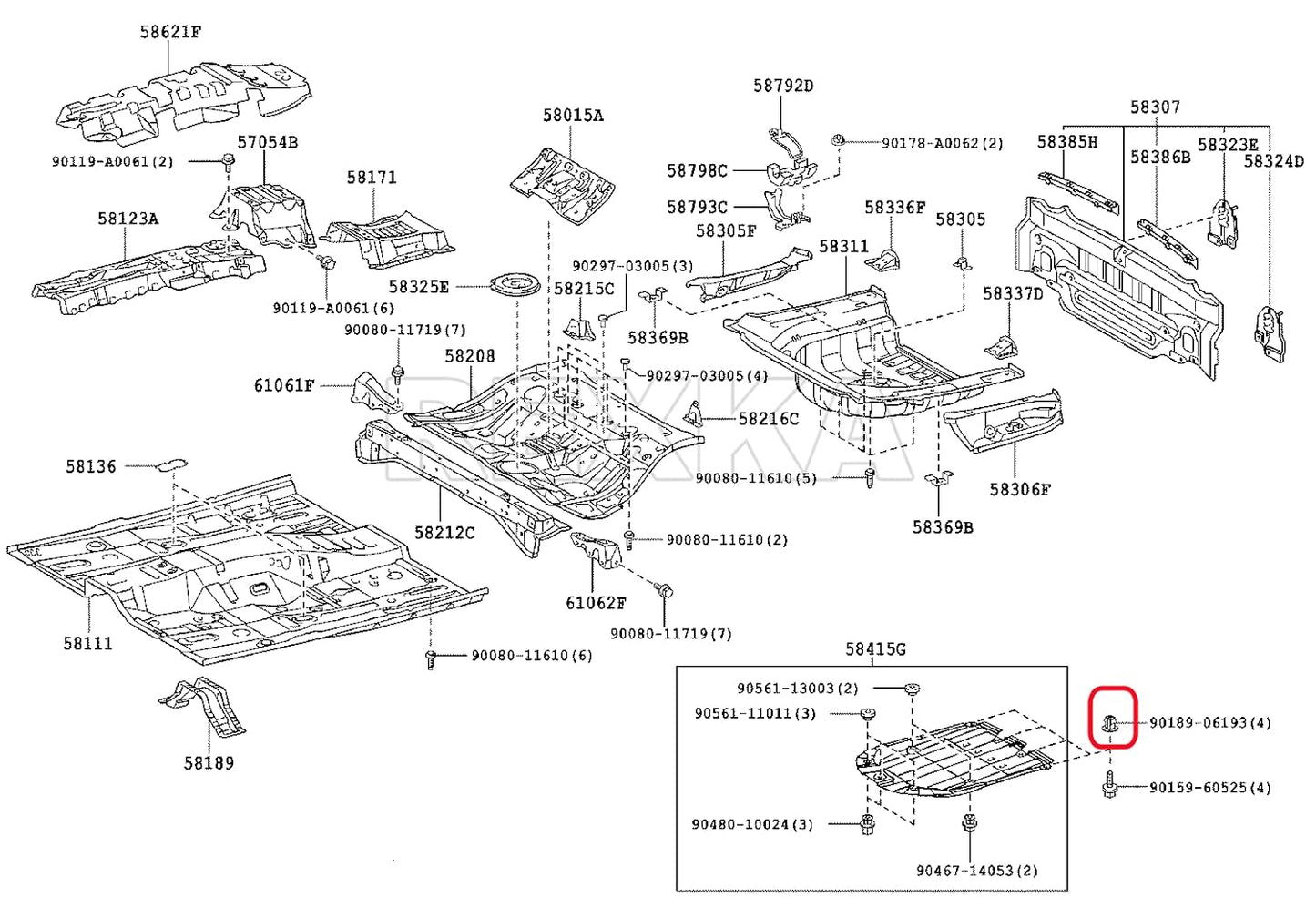 Rexka 20 piece Toyota splash shield grommets — view 7