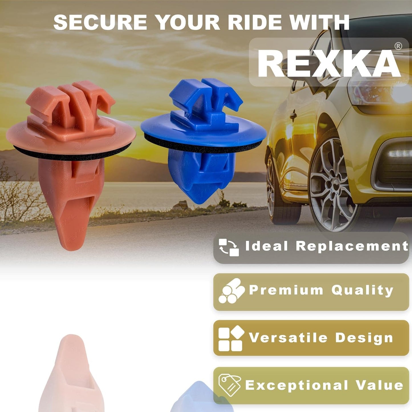 Rexka 10 set Toyota fender flare clip kit — view 3