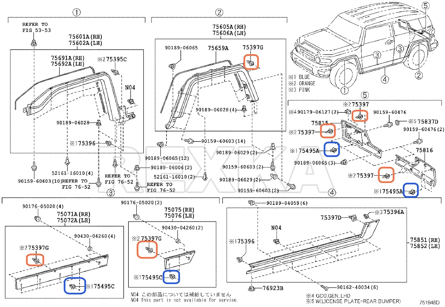 Rexka 10 set Toyota fender flare clip kit — view 5