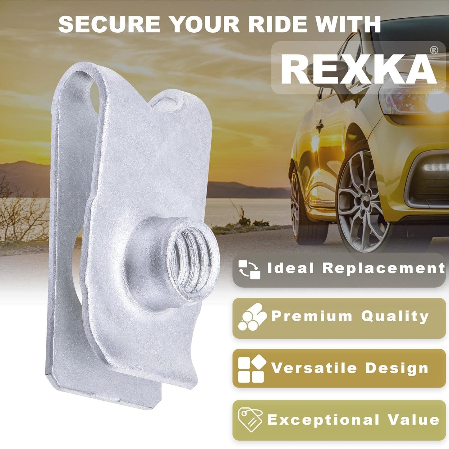 Rexka 10 piece Honda Acura bumper U nuts — view 5